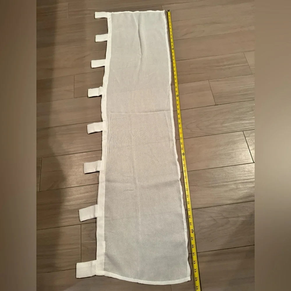 White Curtain valance with Tabs 54in long - Picture 1 of 3
